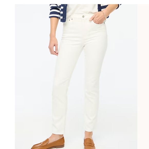 Worn once J. Crew Factory Essential straight white jean in all-day stretch SZ 25 - Picture 1 of 4